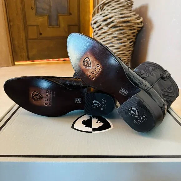 NWT Rujo Boots Mens The Blake Caiman Midnight Black 10.5 D Boxed - Picture 5 of 12